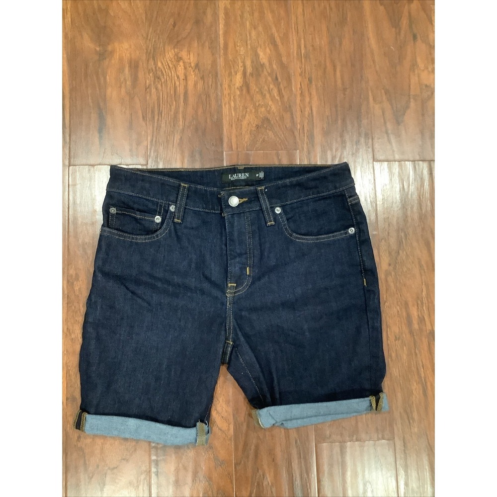 Lauren Ralph Lauren Classic Fit Shorts Dark Wash Denim Jean Size 8P